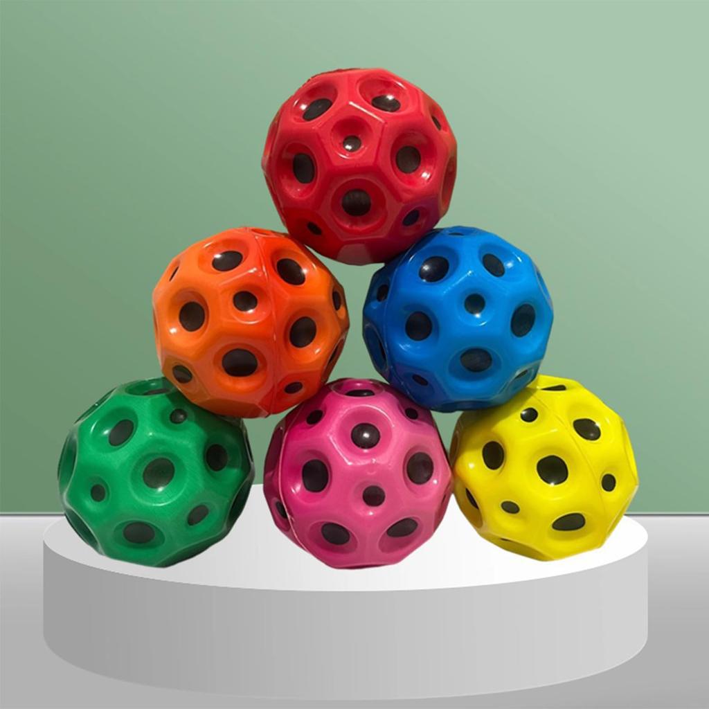 Set of 6 Bouncing Training Jump BallsMoon Balls - Rubber, Improves Hand-Eye Coordination, Easy To Grip, Lightweight, Durable, with Storage Bag