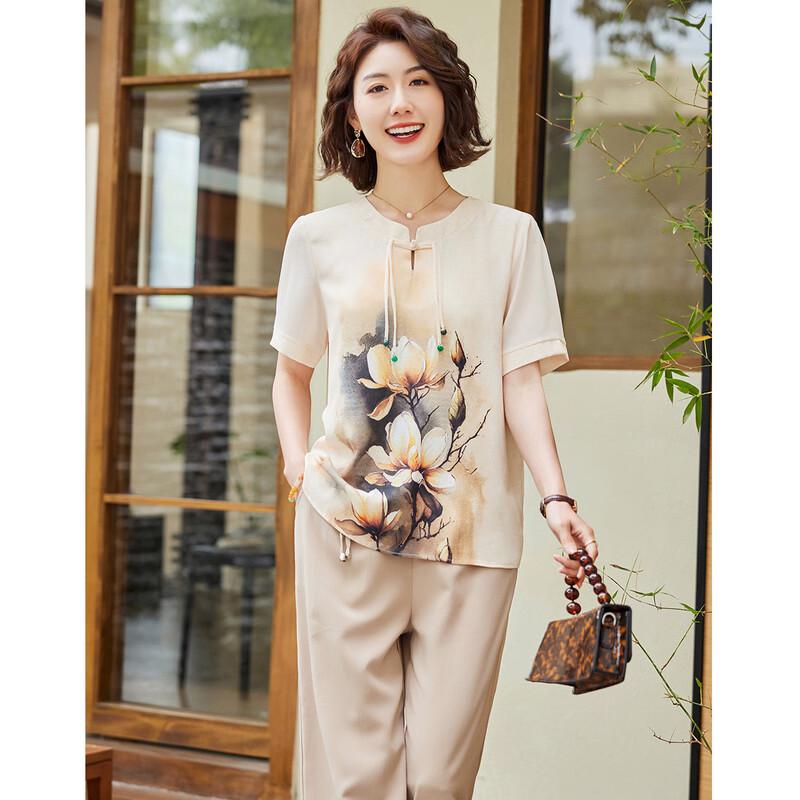 Summer New Chinese Style Frog-Button Two-Piece Outfit