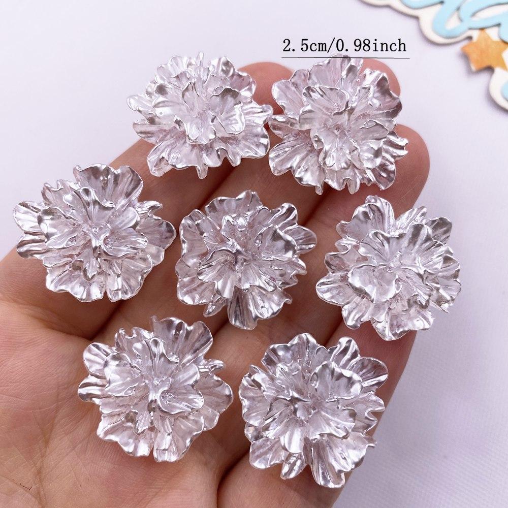 10pcs Resin Cute Colorful Hydrangea Macrophylla Flat back Flower Rhinestone Figurines DIY Wedding Scrapbook Jewelry Decor Crafts