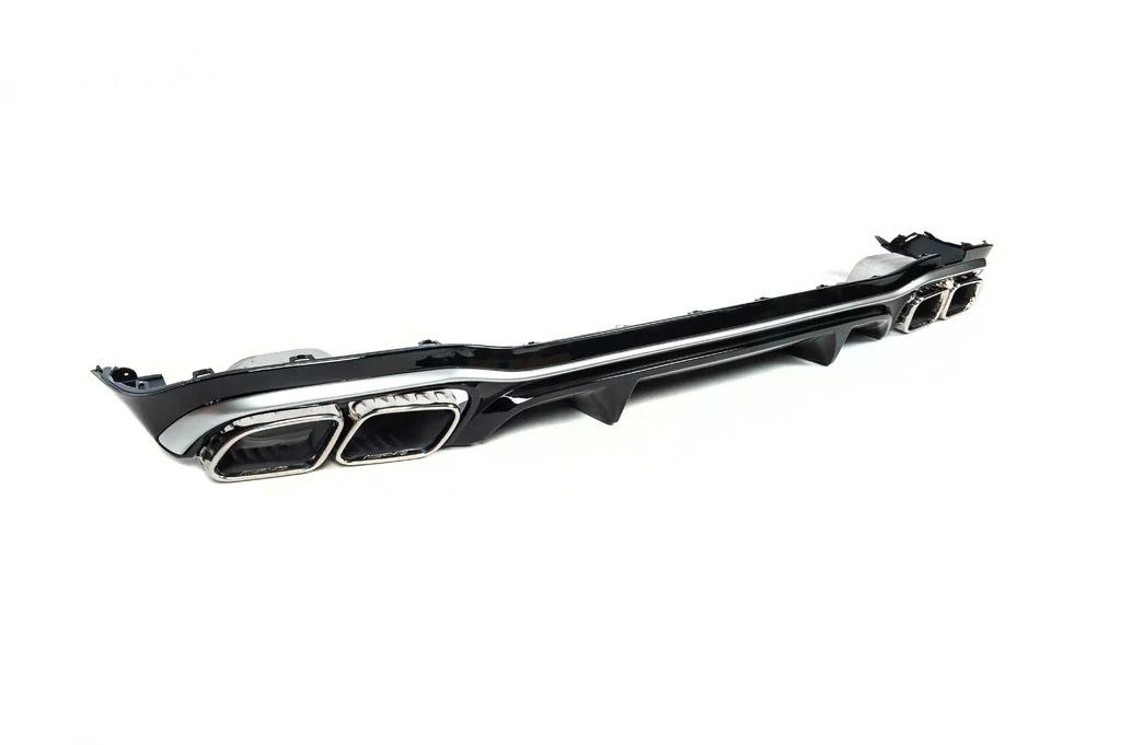 Задний диффузор с насадками Silver (для AMG/AMG-Line Дизайн E63 2020-2024) для Mercedes E-сlass W213