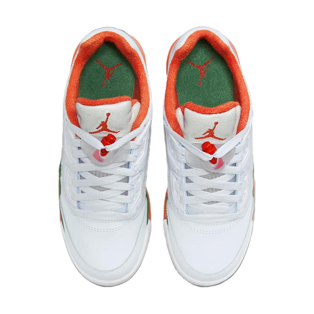 Air Jordan 5 Retro Low GS Hurricanes Kids Sneakers Grey Football-Grey Brilliant-Orange FQ1293-018