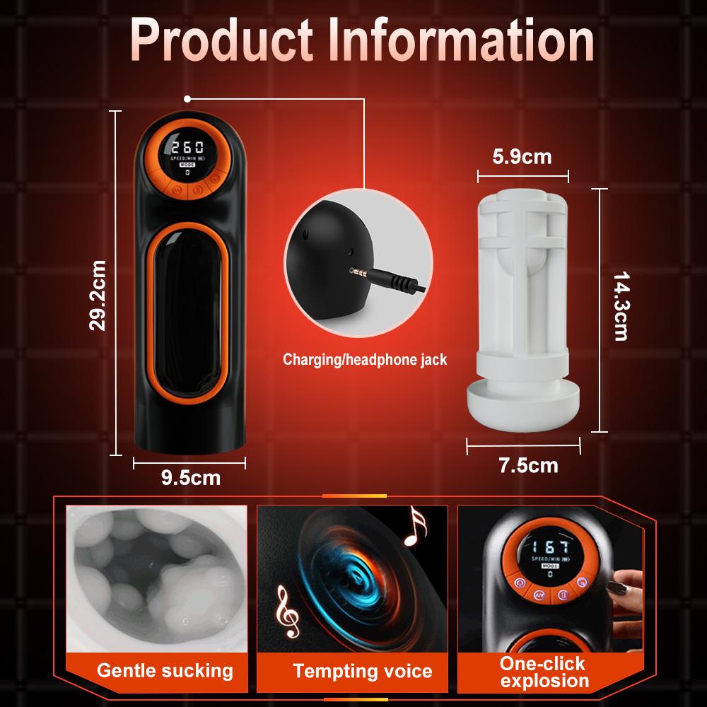 Male Masturbation Cup Blowjob Sex Machine for Men Dick Stroker with Thrusting Vibrating Sucking Modes Sexual Pleasure Tools Penis Exerciser Waterproof