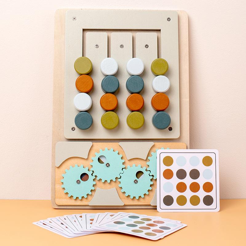 Children's Wooden Thinking Explore Color Matching Educational Toys Kindergarten Intellectual Development Four-color Game