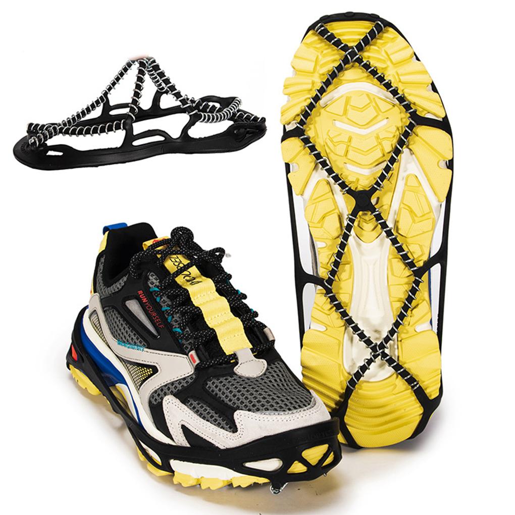 2 Pieces Ice Snow Shoe Grip Cover Outdoor Walking Climbing Nonslip Boots Safety Portable Crampon Silicone Cleats
