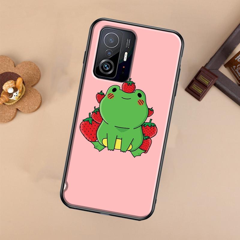 Cottagecore Fruit Strawberry Frog Case For Xiaomi POCO X7 Pro X3 X5 X6 F3 F5 F6 M6 Pro 11T 12T 13T 14T Pro 13 14 Ultra Cover