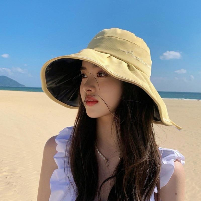 Casual Breathable Sun Protection Uv Protection Sunshade Hat Sunscreen Visors Folding Sunshade Travel Caps Embroidery Cap Panama Hat Fisherman Cap