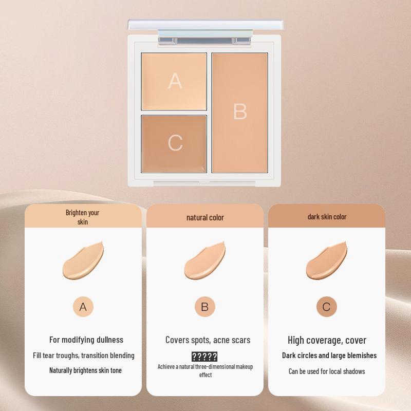 

Палетка консилеров Emir в трех оттенках: Покрытие веснушек и акне, контурирующий макияж для мужчин и женщин.