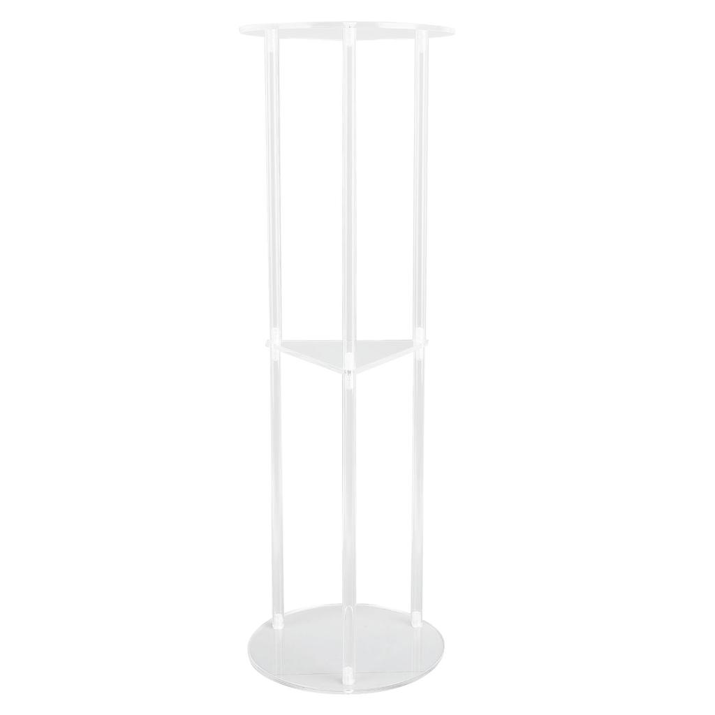 Side Table Modern Stable 3 Tier Round Acrylic Drink Table for Living Room Bedroom Bedside Transparen