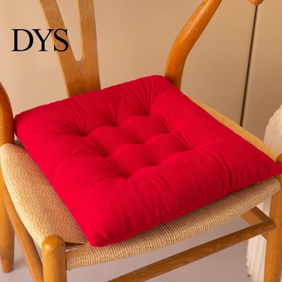 Anti-skid Seat Protector Corduroy Chair Cushion with Ties, Soft Square Pad, Non-Slip Washable Dining Pad Warm for Reading Nook Floor, Office