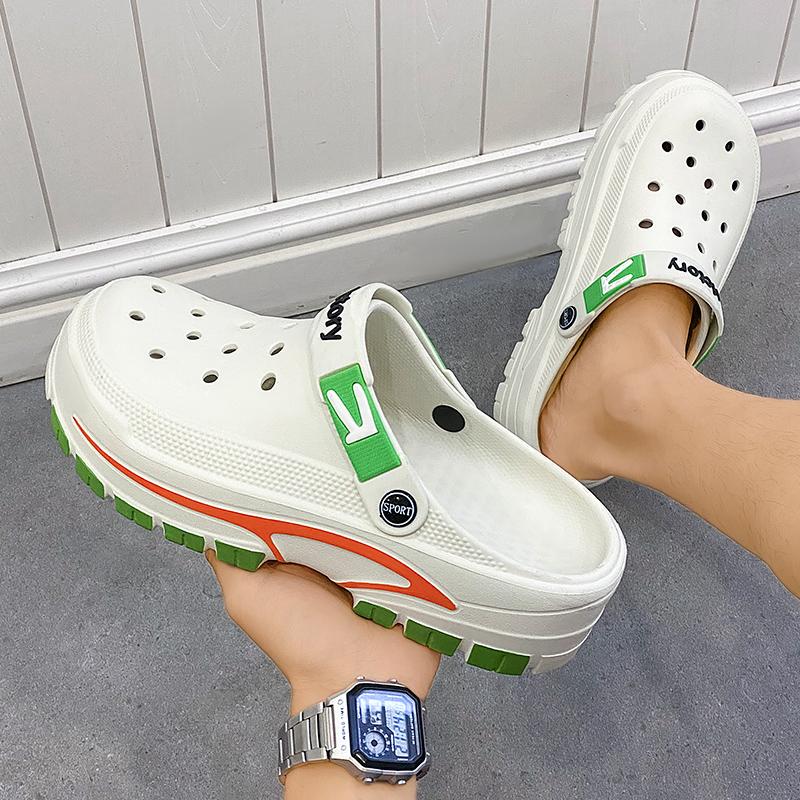 Pantofi de peșteră pentru bărbați, Tendință de modă de vară, Versatili, Sandale cu talpă groasă, Antiderapante pentru ținută casual, Pantofi cu găuri respirabili și confortabili