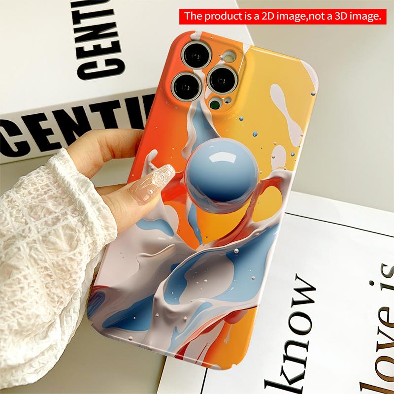2DFlat Vibrant Splash Sphere Art Phone Case All inclusive film hard iPhone case, compatible with iPhone 18 Pro Max 17 16 15 14 13 12 11