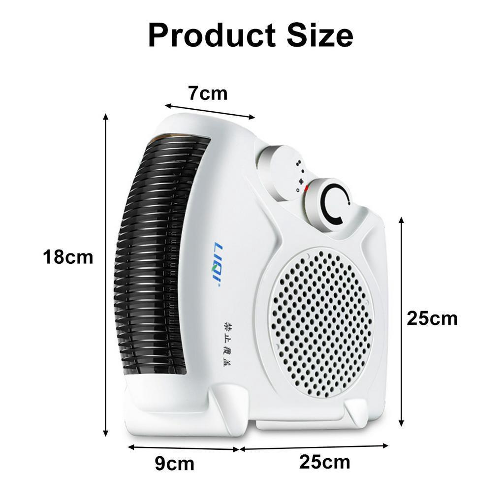 2000W Personal Space Electric Air Heater Fan Warmer Winter Home Office Desktop Electric Heater Portable Electric Fan Heater