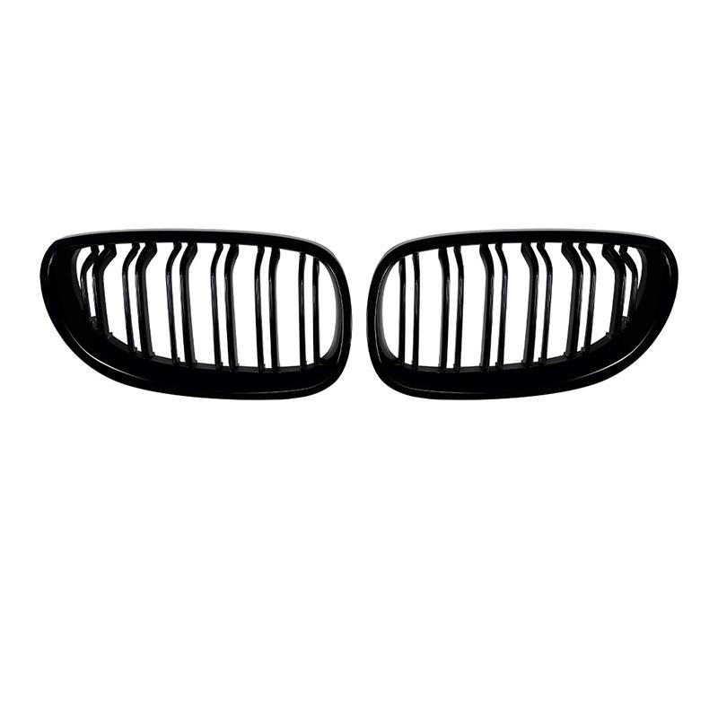 ABS de Alta Calidad Para BMW Serie 5 E60 E61 2004-2010 Parrilla de Riñón de una Sola Línea y Doble Línea Parrilla de Parachoques Delantero de Coche Negro Brillante