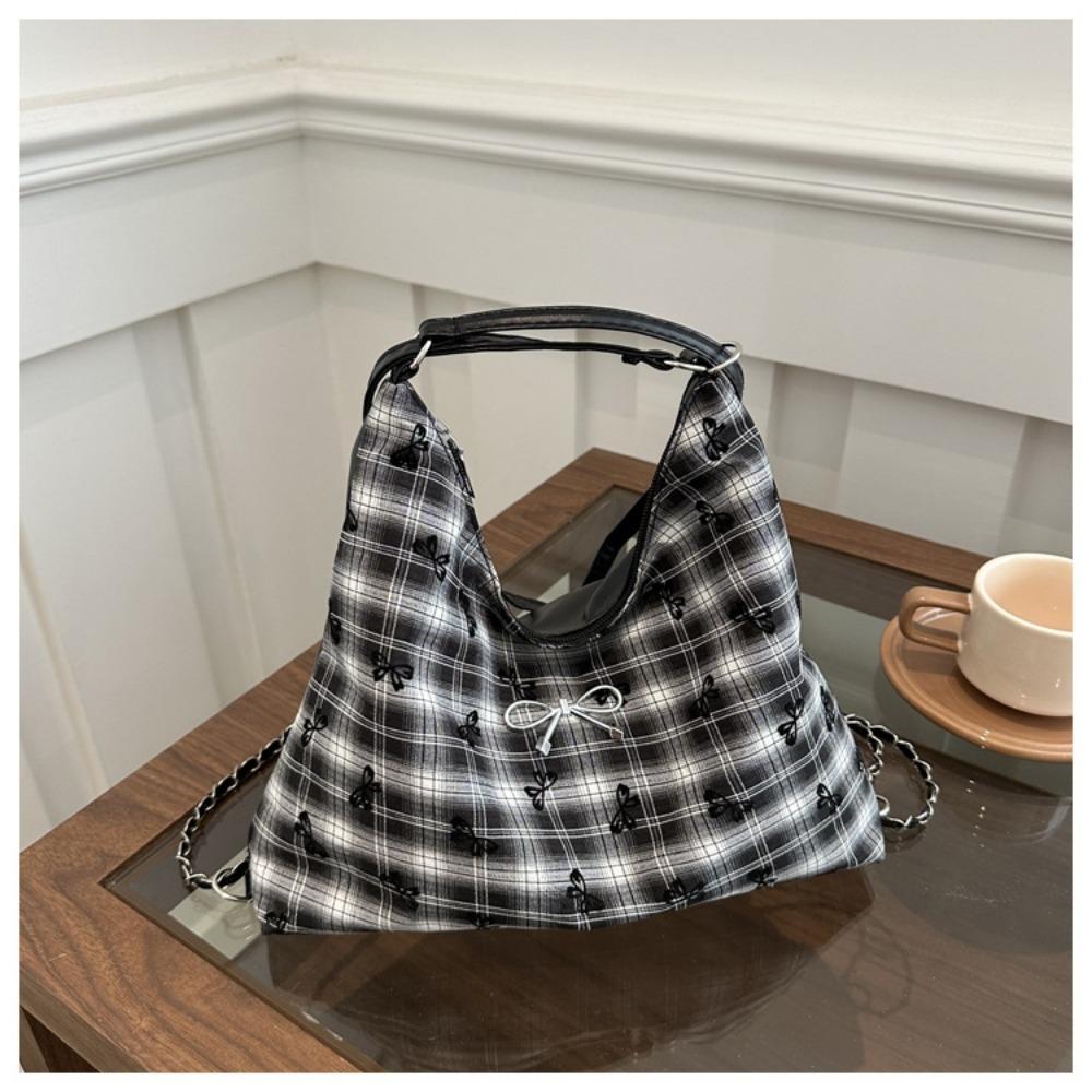 New Cute Bow Shoulder Bag Large Capacity Adjustable Strap Women's Backpack Zipper Closure Tote Handbag Students