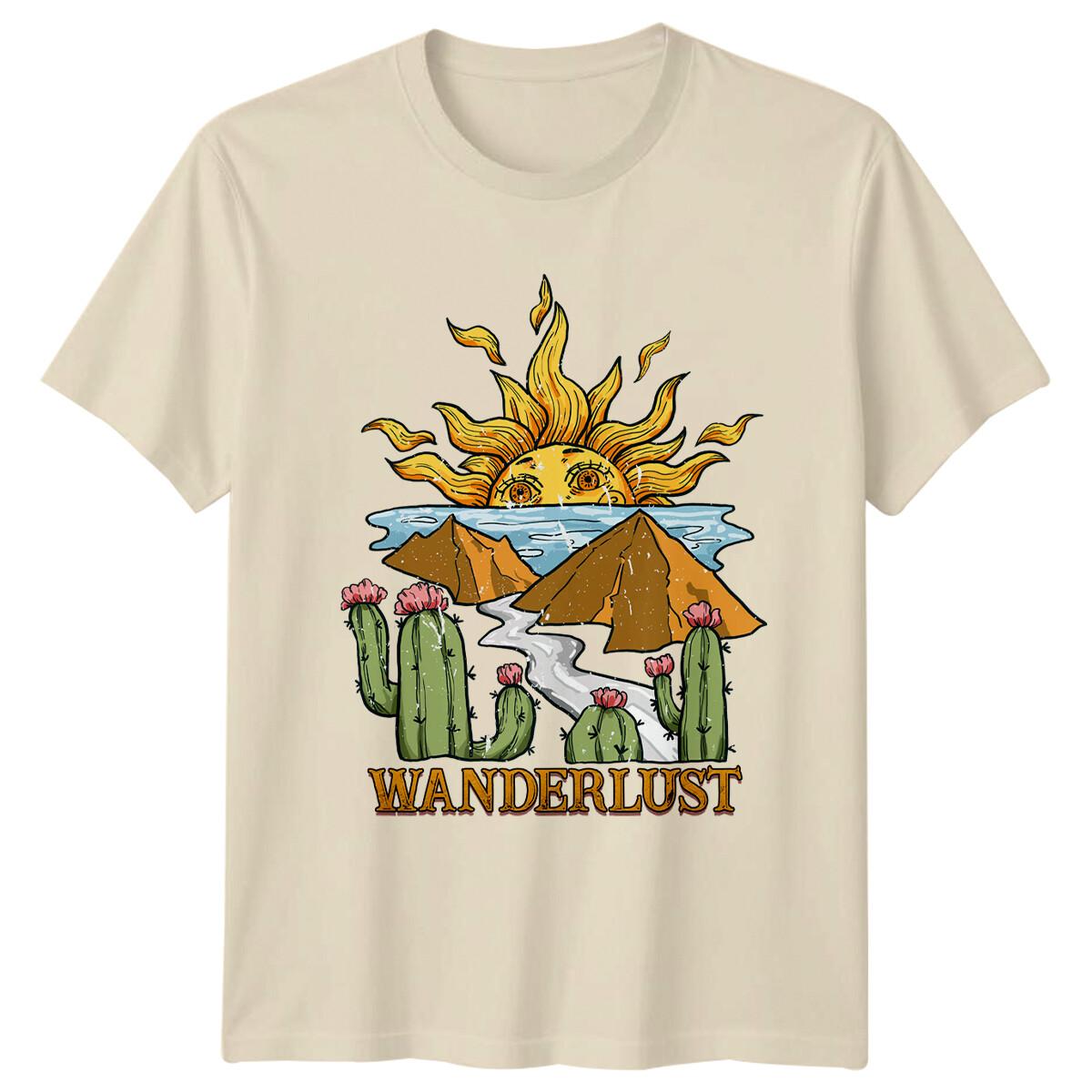 Wanderlust Sun Cactus Desert Graphic T-Shirt Celestial Magic XXXXL