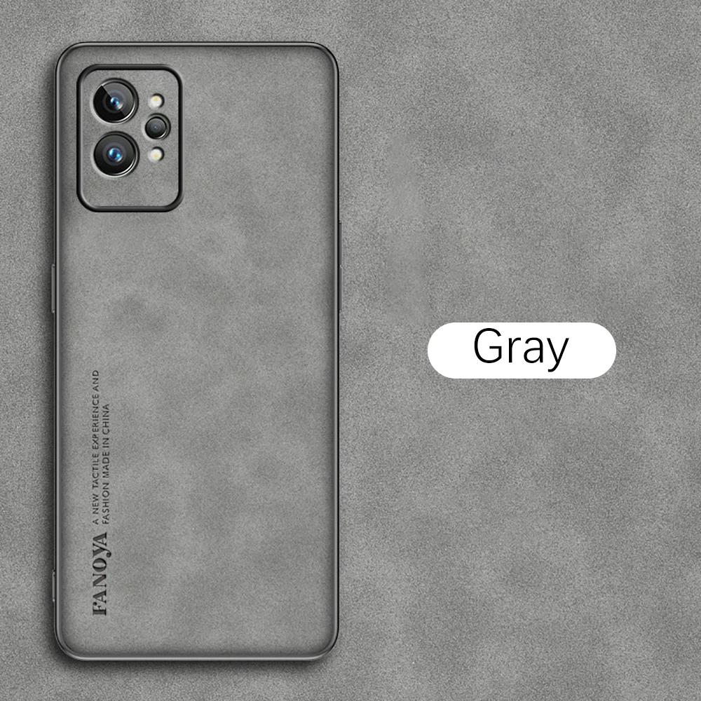 Realm GT 2 Pro Case Lambskin Leather Soft Silicone Frame Back Cover For Realme GT2 Pro 5G Camera Shockproof Coque Realmi GT2Pro