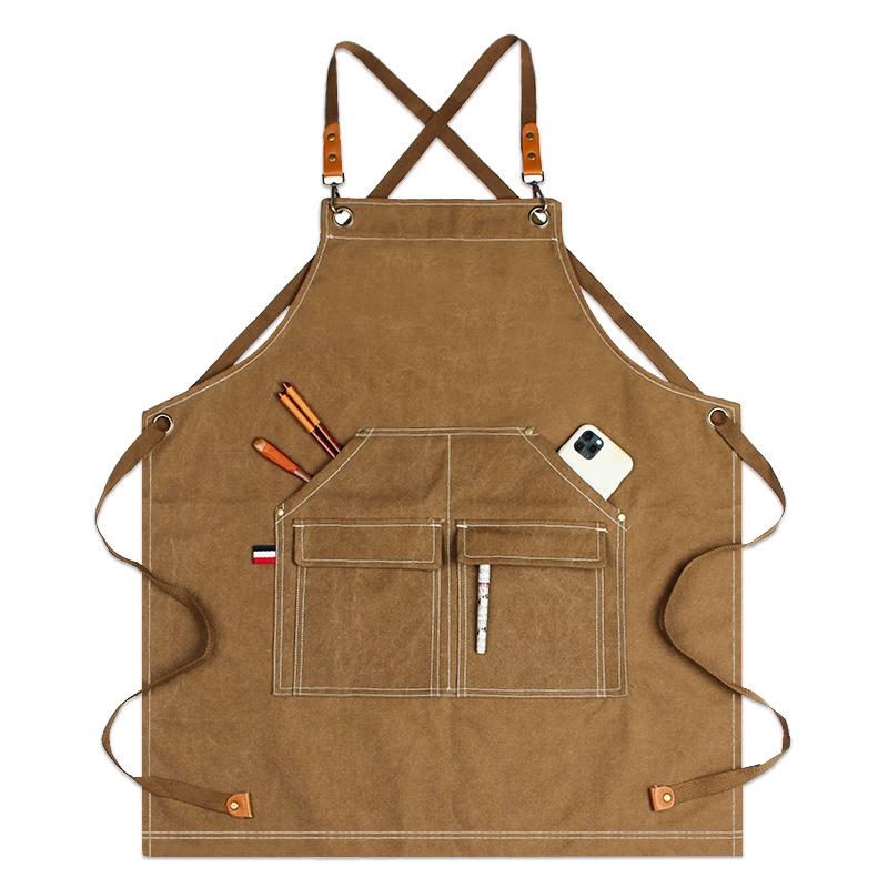 Customizable Canvas Apron for Gardening, Electricians, Carpenters, Barbers, and Coffee Shop Workwear