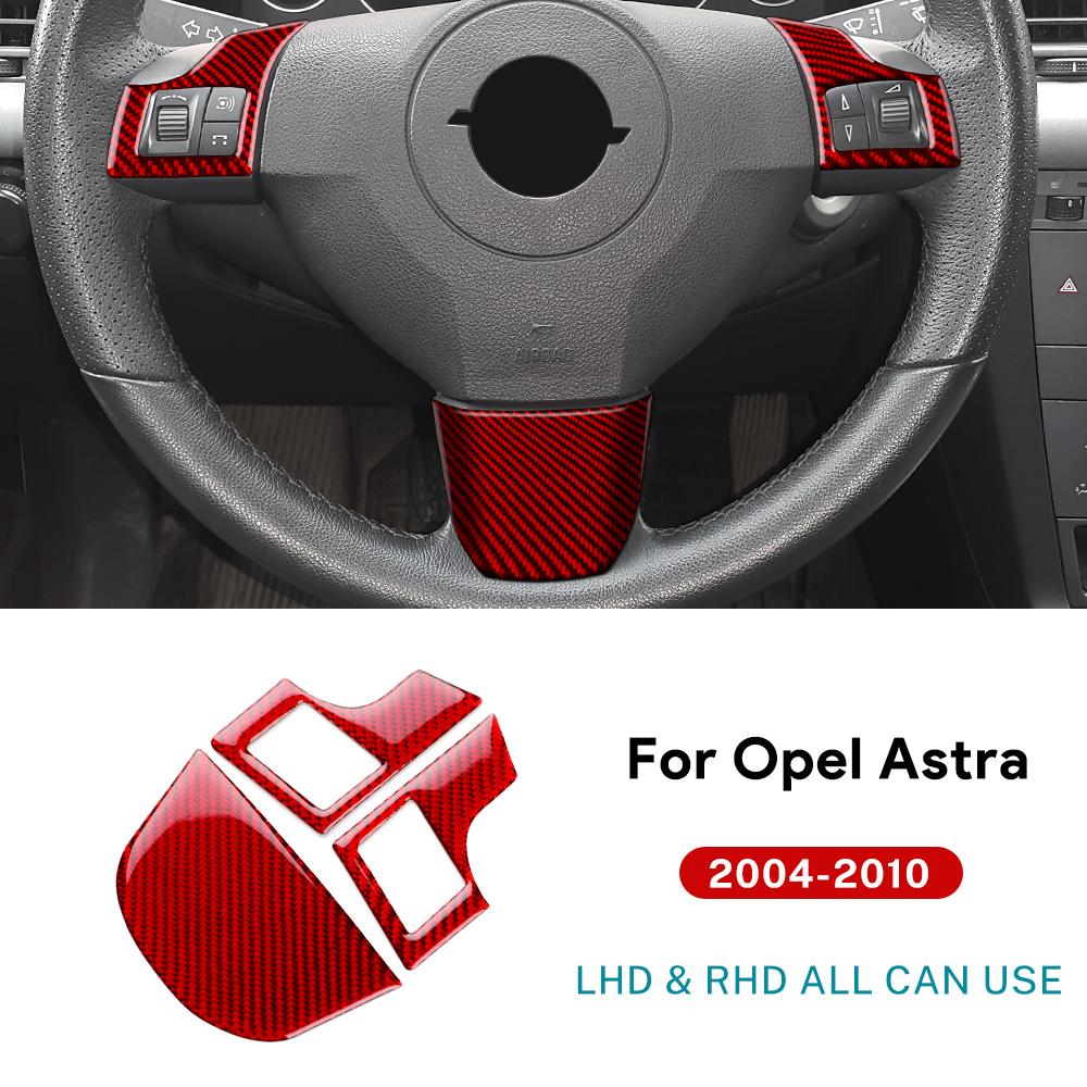 Real Soft Carbon Fiber Sticker For Vauxhall Opel Astra H MK5 2004 2005 2006 2007 2008 2009 2010 Car Steering Wheel Button Frame