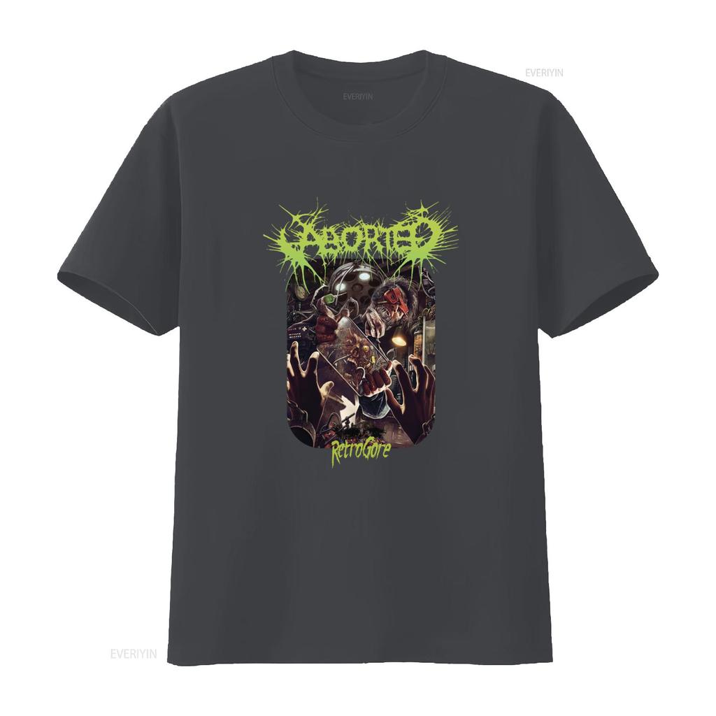 Retro Aborted Band Retrogore T Shirt Black  All Sizes Available Vintage Washed Versatile Breathable Homme Stylish Stretched