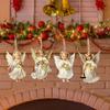 Vintage Angel Wooden Christmas Ornaments Flat 2D Hanging Pendants Little Angel Decor for Xmas Tree New Year Party Decor Supplies