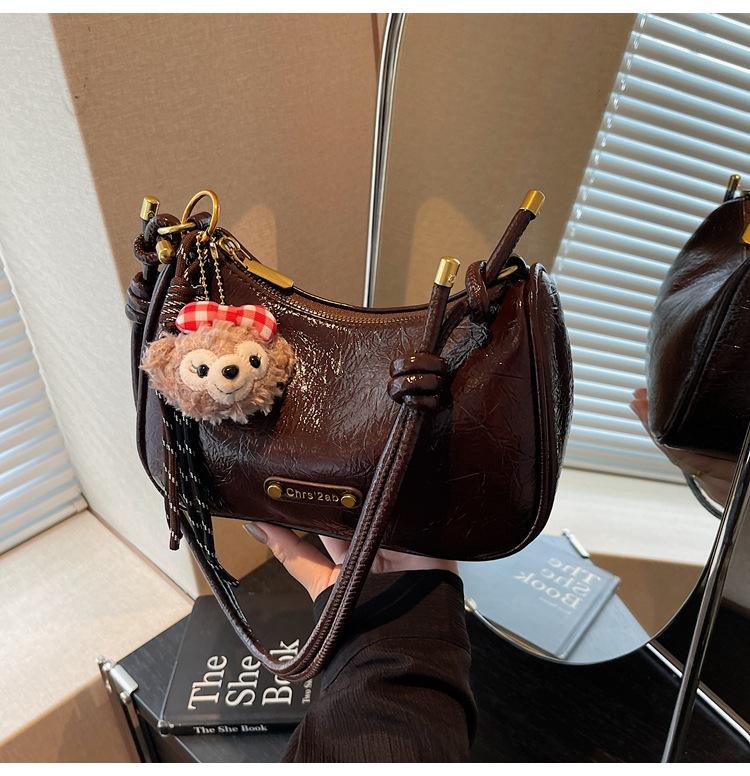 Premium Sense Niche Bag Women's Autumn and Winter Retro Shoulder Messenger Bag Dumpling Bag