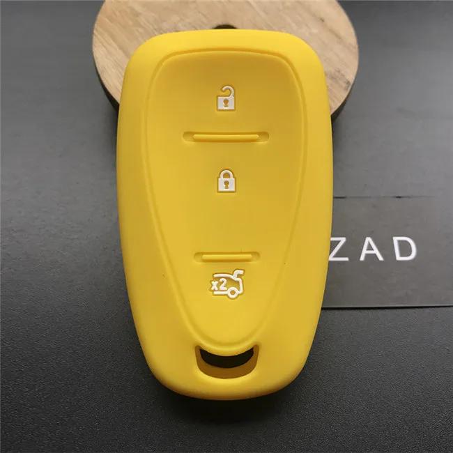 ZAD silicone car key cover case For Chevrolet Cruze Spark Onix Volt Aveo Sonic 3 button remote keyless fob holder protect shell