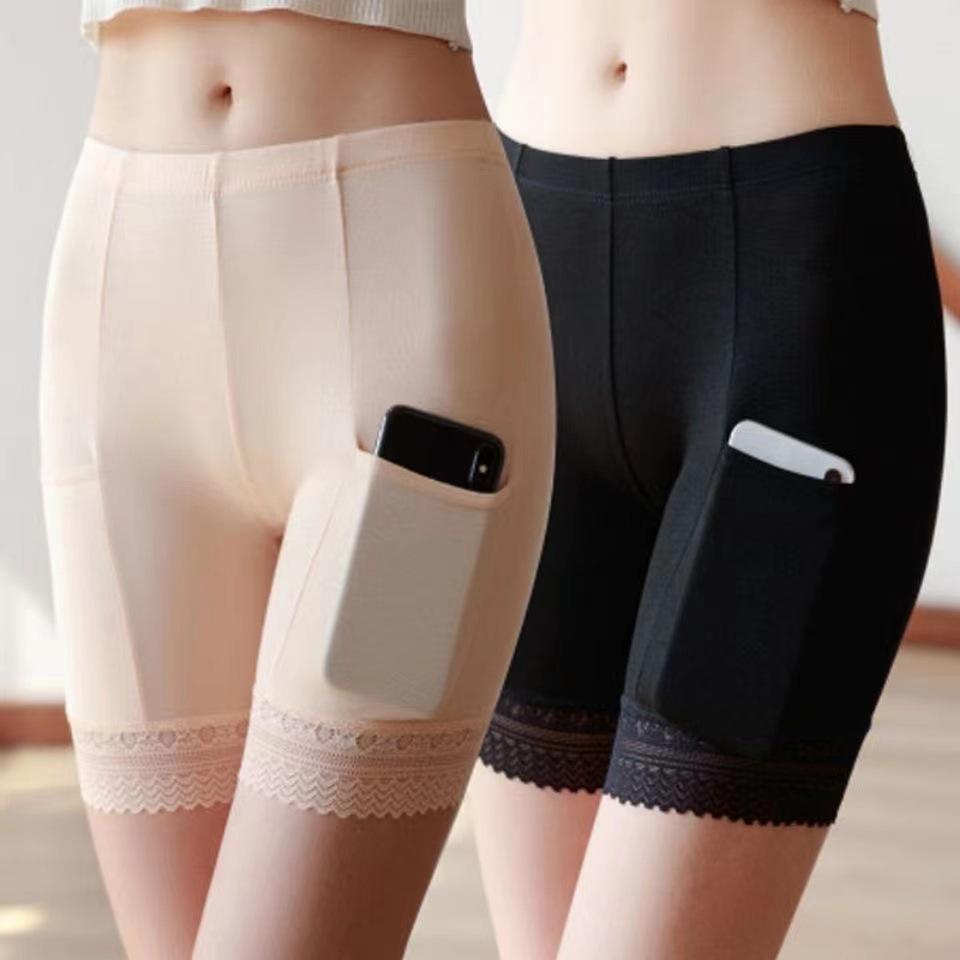 Pantalones de Seguridad de Encaje para Mujer con Bolsillos - Pantalones de Capa Base Anti-Exposición de Talla Grande para Verano.
