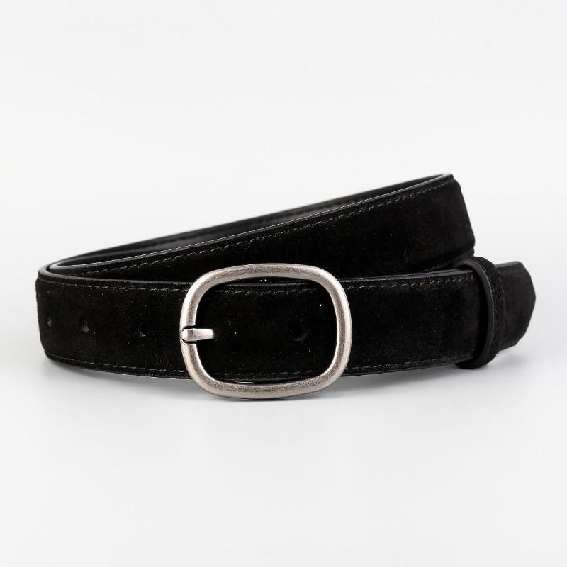 Ladies Leather Belt With Needle Buckle For Stylish Casual Wear Black