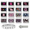 Schönes schwarzes Druckdesign Hase Katze Hund Blumen Herz Y2K Italienischer Charms Glieder Passend für 9mm Edelstahlarmband DIY Herstellung