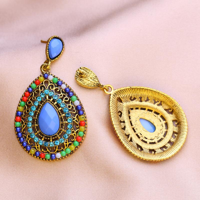 KNIKOO Orecchini lunghi geometrici per le donne Orecchini verdi alla moda Gioielli per regali di nozze Orecchini pendenti