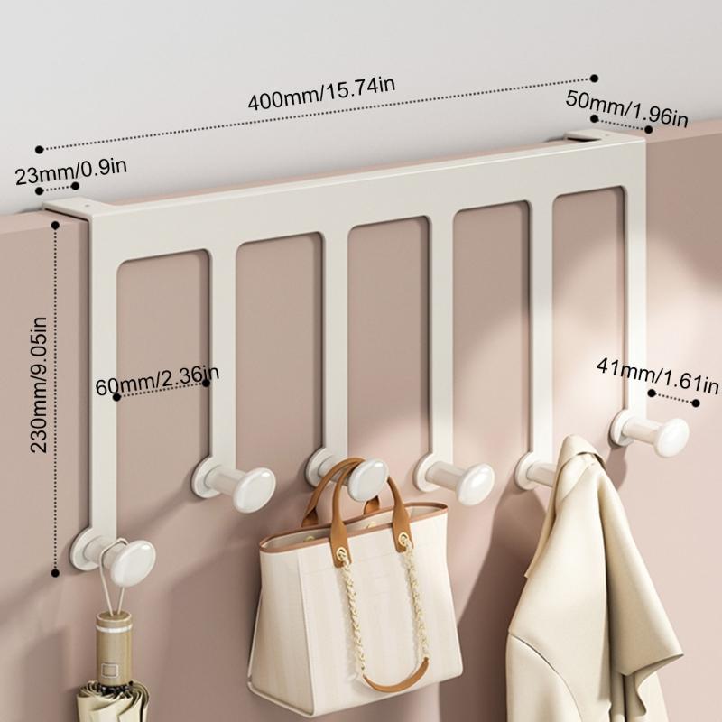 Over The Door Hook Bathroom Organizers Towel Rack Door Hanger Holder Coat Hook Rack for Hanging Clothes, Hat, Backpacks