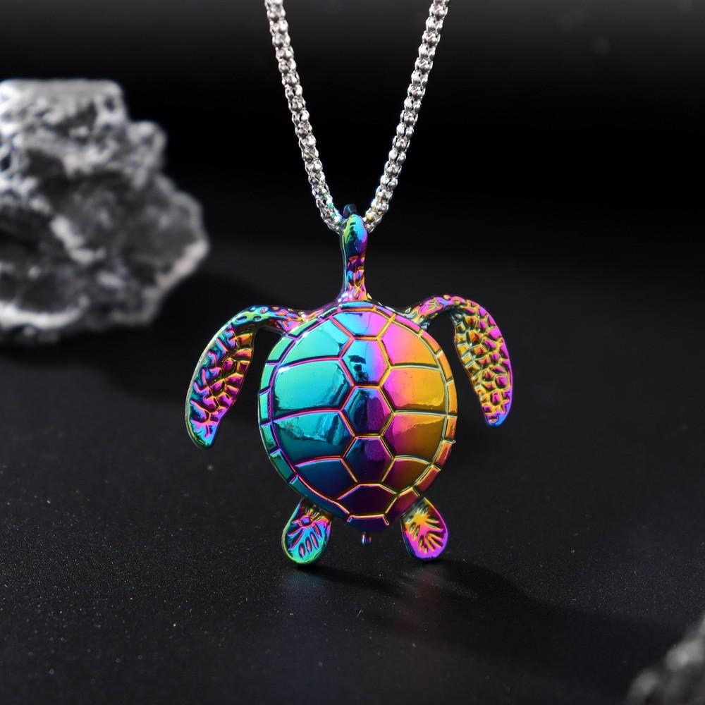 Fashion Pop Punk Lucky Gift Personality Fun Baby Turtle Necklace Longevity Turtle Hip Hop Holiday Pendant Jewelry