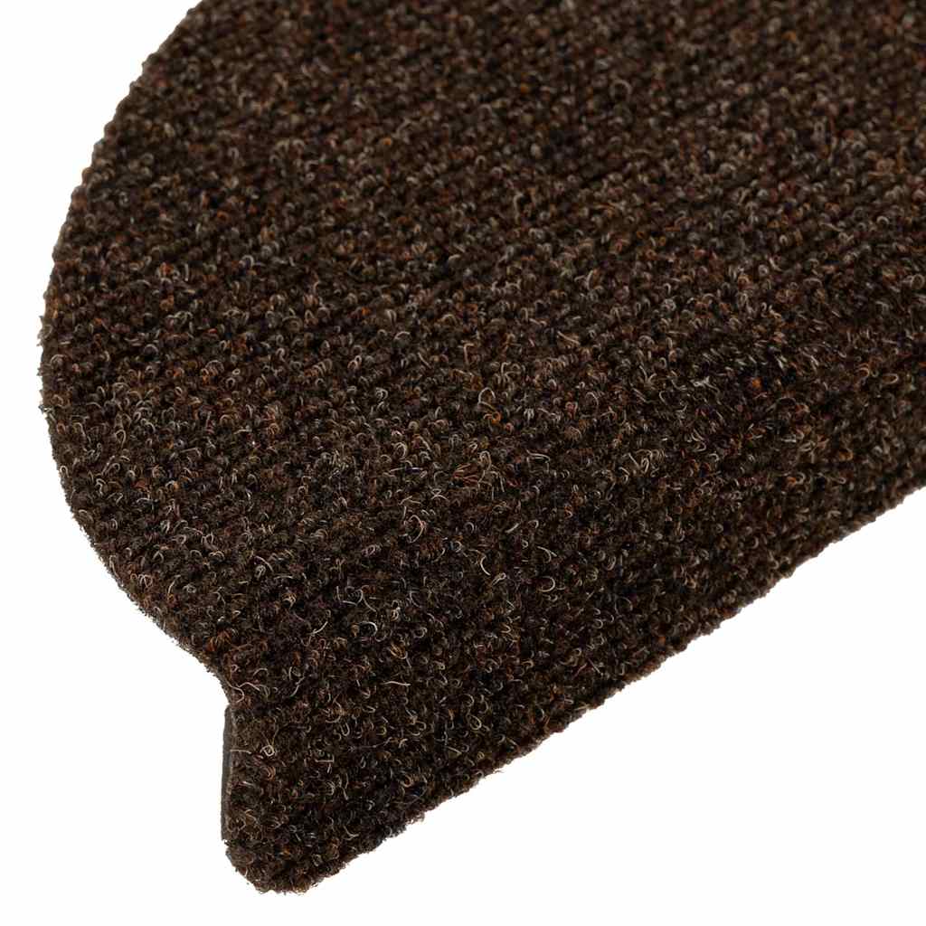 Self Adhesive Stair Treads 5 pcs 56 x 17 x 3 cm Brown Semi Round