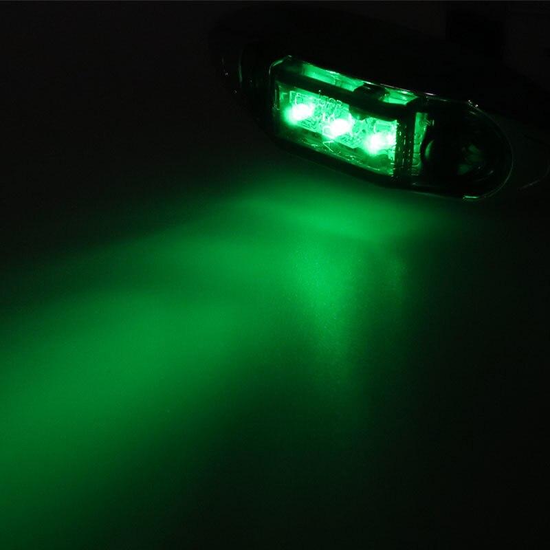 2pcs 3LED 12V/24V Car Trailer Truck Clear Side Marker Lamp Indicator Lorry Turn Signal Light Red/Amber/White Waterproof Light