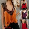 Elegant Women Summer Sleeveless Lace Mesh Loose Vests V-neck Cami Soft Tanks Top