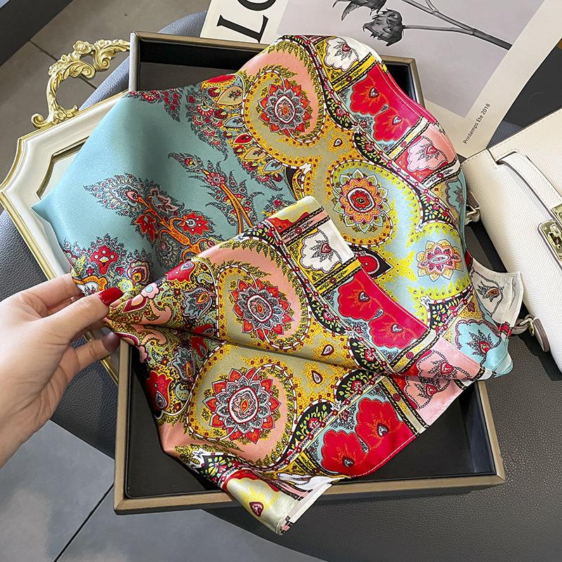 New 100% Natural Silk Square Scarf Women Neck Hairband Foulard High Quality Bandana Scarves Female Neckerchief Shawl Wrap