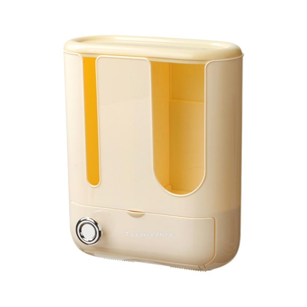 Space Saving Wall Mounted Tissue Box Plastic Garbage Bag Storage Rack Napkin Paper Case Office