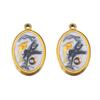 2pcs Punk Black Enamel Stainless Steel Pendant Necklace Charms Base Gold Plated Earrings Material DIY Bracelets Jewelry Findings