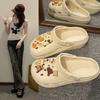 2025 Women's EVA Thick-Soled Cartoon Closed-Toe Sandals & Slippers: Summer Fashion, Height-Boosting Beachwear