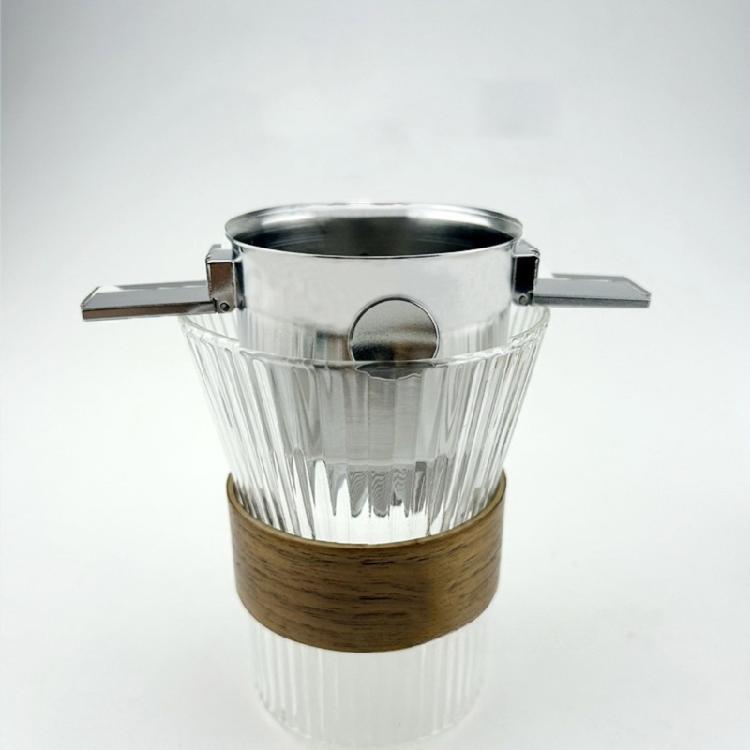 Filtre à café manuel portable Tasse à café professionnelle pour verser le café Texture acier inoxydable pour le camping en plein air le bureau