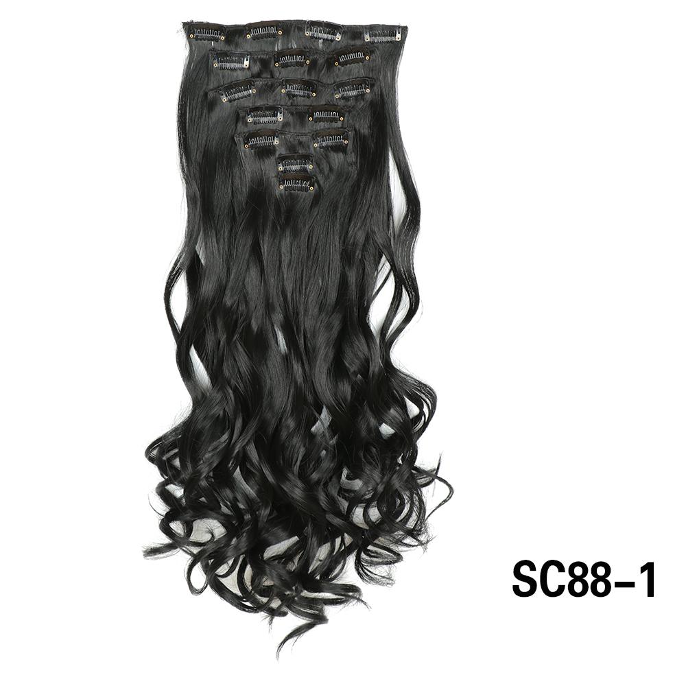 

MERISIHAIR женские наращивание волос 24 дюйма длинные волнистые шиньон 7 шт./компл. 16 зажимов синтетические высокотемпературные волокна шиньон 24inches