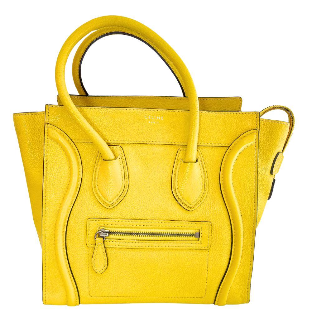 

CELINE Luggage Handbag 167793 Micro shopper yellow leather Women Used