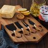Acacia Wood Cheese Board with Stainless Steel Cheese Knife Set Home Kitchen Cheese Serving Platter Tools