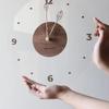 Solid Wood Digital Wall Watch Transparent Scale Clock Simple Style Hanging Clock  Wall Ornament