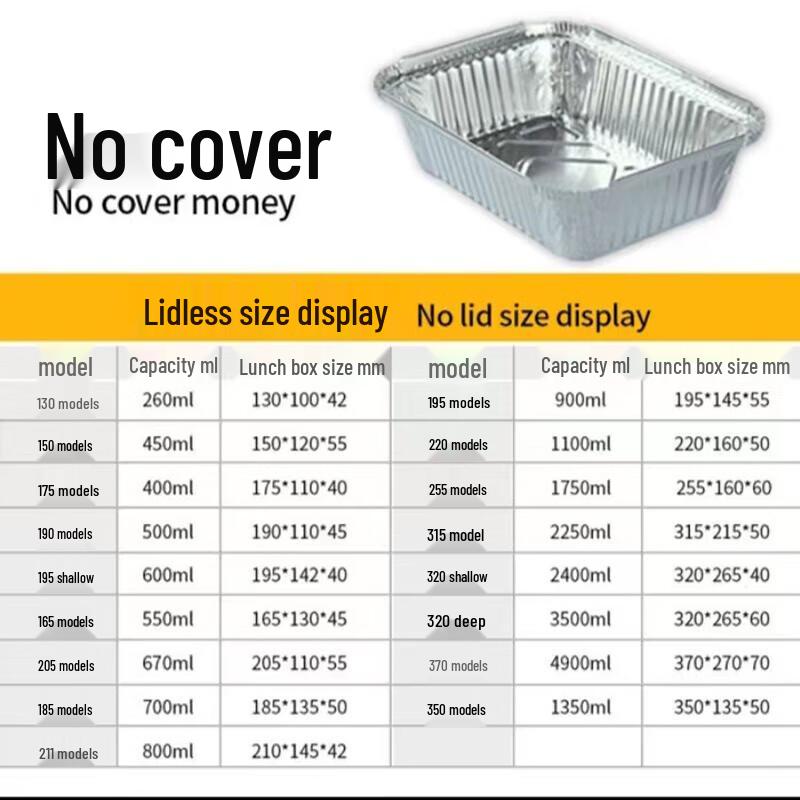 Rechteckige Einweg-Aluminiumfolien-Schalen