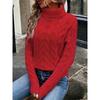 VEZFAA Women's Fashion Casual Fall Winter Solid Color Print Long Sleeve High Neck Sweaters