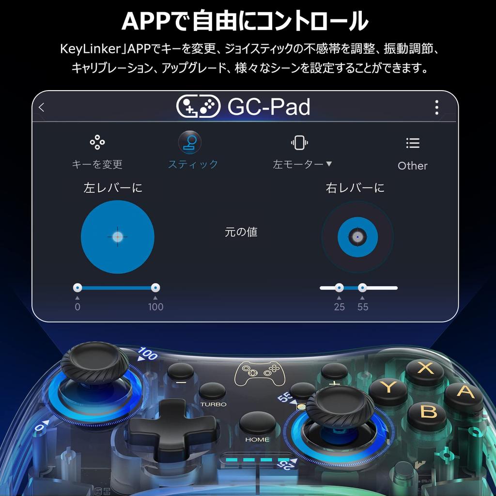 Switch Controller Colors RGB Wireless Switch Controller App Settings 10 Color Conversion Wake Up Switch Pro Controller Switch OLED Compatible TURBO
