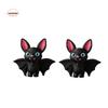 2 Piece Plastic 3D Printed Inverted Bat Statue Blue Eye Lightweight Hung Bat Sculpture Mini Cartoon Black Bat Ornament Kids