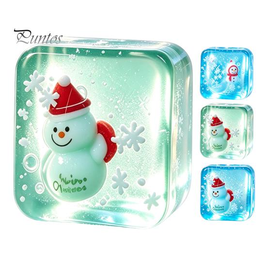Hand Therapy Squeeze Balls Christmas Clear Cube Toy, Santa Claus Stress for Relief Toy Anxiety Reduction, Relaxation Ball Sensory Xmas Gift Calming
