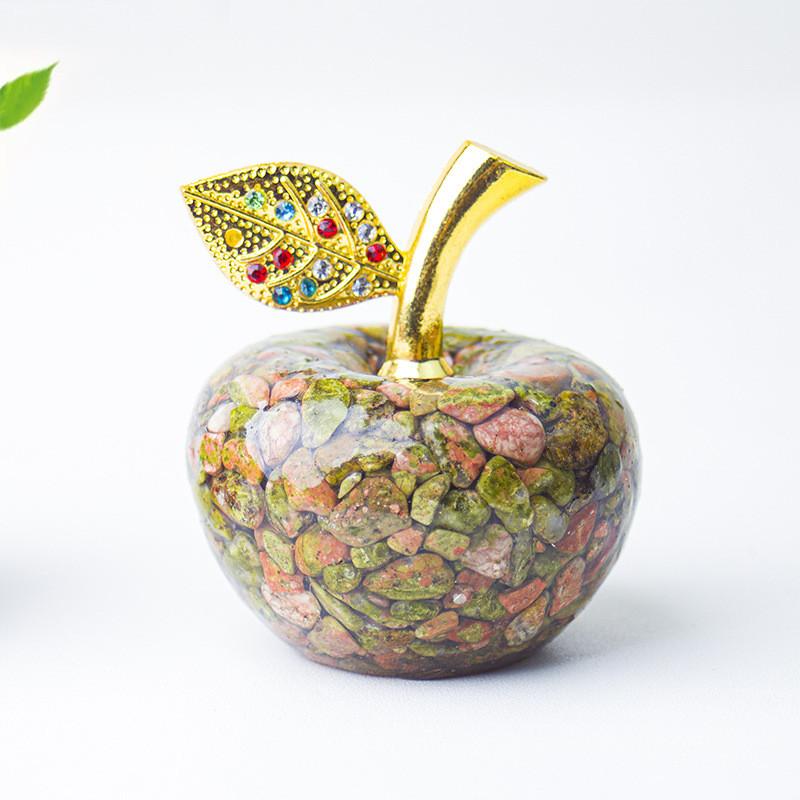 Resin Crystal Apple Figurine For Home Office Decor Gift For Teens Collectors